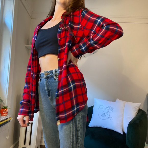 American Eagle Red Flannel Shirt - Picture 4 of 5